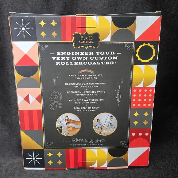 FAO Schwarz Roller Coaster Build Set 736 Piece Buildable Coaster - Picture 3 of 8